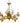 Polished, solid brass baroque revival 6-light chandelier, 22.5" h, 26" diam.