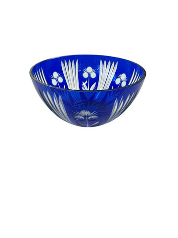 Bohemian Cobalt Blue Crystal Cut Bowl 3x7"