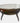 Aged mirror top round coffee table w/lower shelf, 19.5H. 39.75D