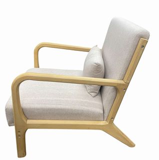 MCM-style lounge armchair w/wood frame & upholstered cushions, 30H. 26W. 32D.