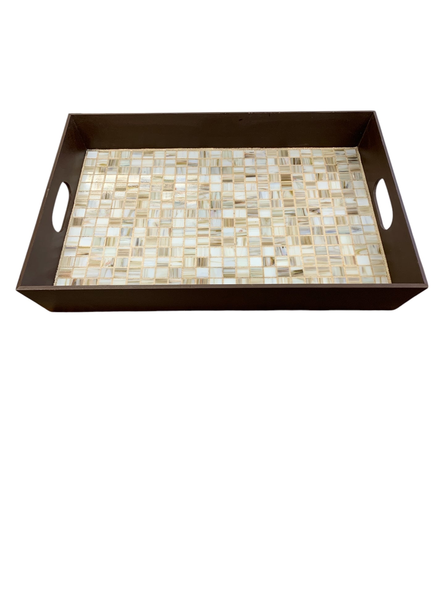 Serving Tray w Mosaic Tile Inlay 15.5"Wx 27.5"Lx 3.5"H