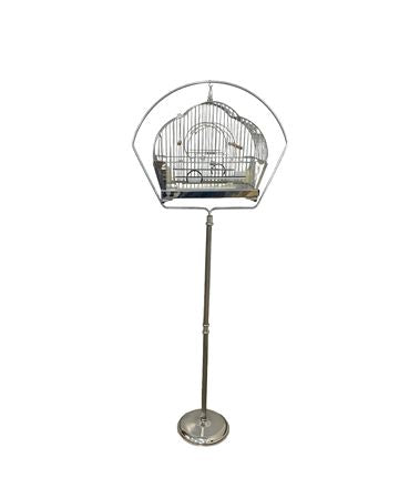 Art Deco-Hendryx Birdcage w/Chrome Stand 24"wx63"htx10"d