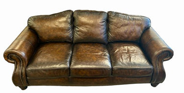 Havertys Brown Leather Sofa