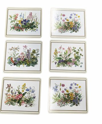 Set of 6 Pimpernel "Meadow Flowers" placemats, 8.5x7.5"