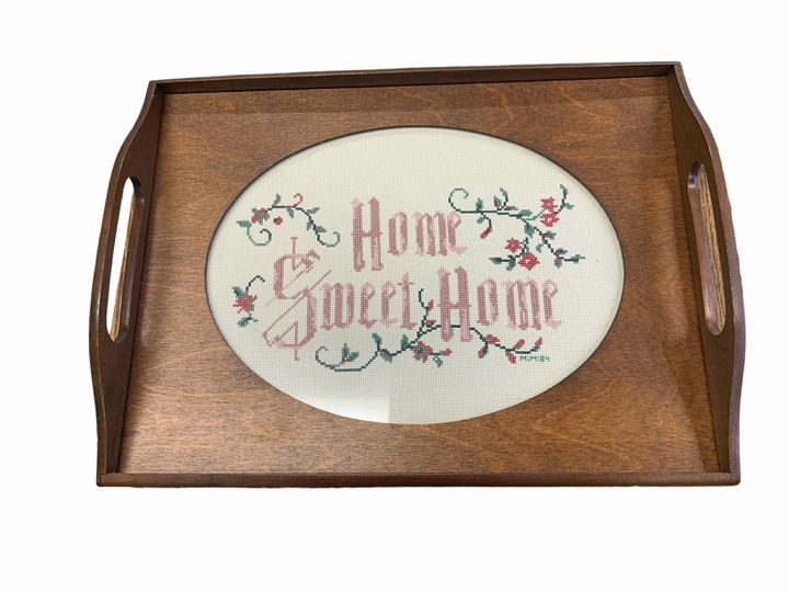 Home Sweet Home Cross Stitch Tray 16.5"x12"