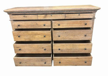 Restoration Hardware St. James 11-drawer dresser in antiqued natural wood finish