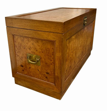 Asian Burlwood & Cedar Chest, H. 25 in. x W. 42 in. x D. 20 in.