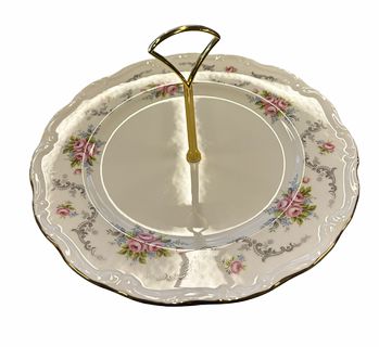 Royal Albert bone china cookie tray, "Tranquility" pattern, 10.25" diam.