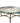 Glass Top with Brass Legs Oval Coffee Table 15" x 35"