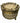 Vintage footed gold filigree over frosted glass powder puff box w/ foliate wreat