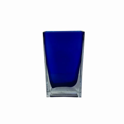 Vintage Murano Cobalt Blue Vase 10x7.75