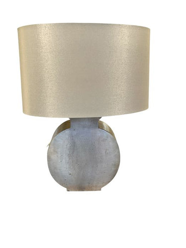 Pair Arteriors Hammered Silvertone Metalic Table Lamps 25"h x 18"w