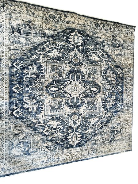 Ralph Lauren Rug (6x7', blue/wht/tan)