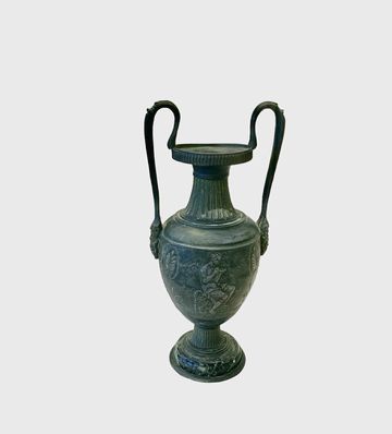 Bronze w Marble Greek Urn 12"H