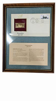 1987 John Bull First Day  Envelope/Stamp Framed 12x9"