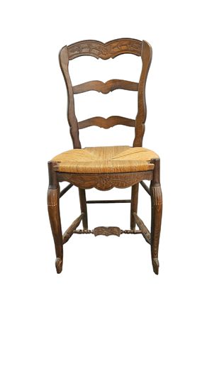 Set of 3 French Country Rush Seat Chairs 17.5w,x36"h