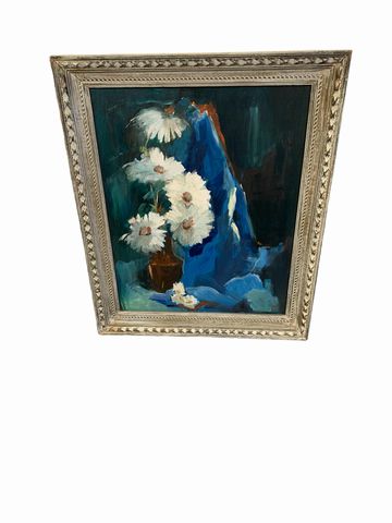 Blue Daisy MCM Oil Painting 36x30