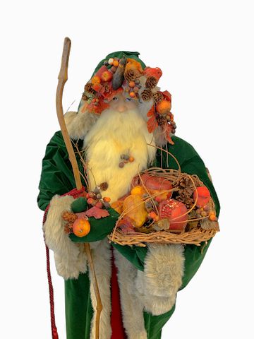 Standing Santa Handcrafted & Sculpted "Fall Frolic Santa" 48x17"