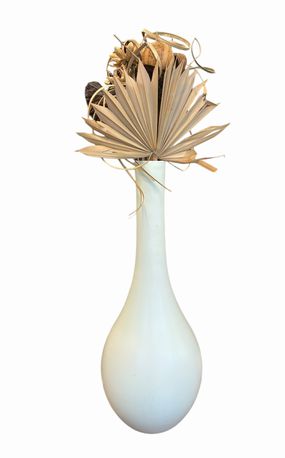 White ceramic vase from Portugal, 24" h