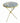 Round goldtone tripod table w/ black marble top, 25" h, 19" diam.