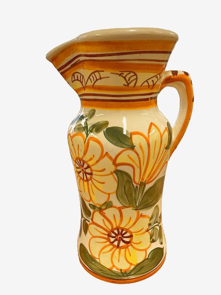 Ceramic Hand-Painted Pitcher Made in Spain 18"x11"
