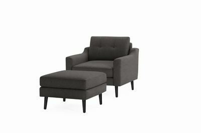 Nomad Armchair w/ Ottoman , Charcoal, 35"W x 35"D x 33"H