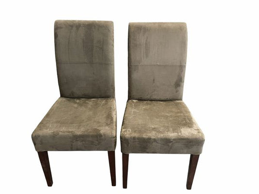 PAIR-Microsuede Parsons chairs (Olive, 20x27x40.5")