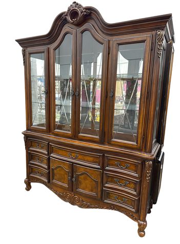 Fairmont Designs Italianate-style lighted china cabinet, 67.5x20.5x91"