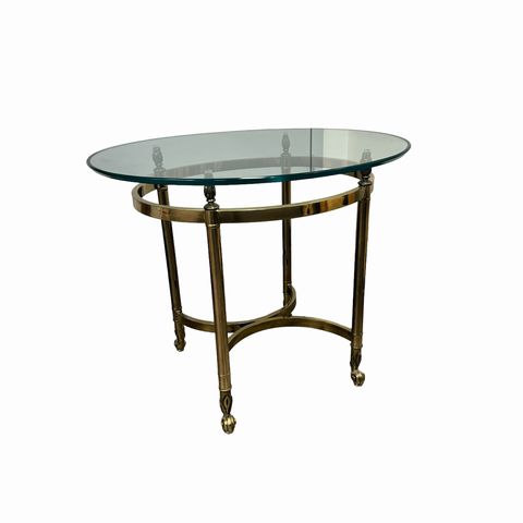 LaBarge Brass Glass Top Side Table 27x23x30