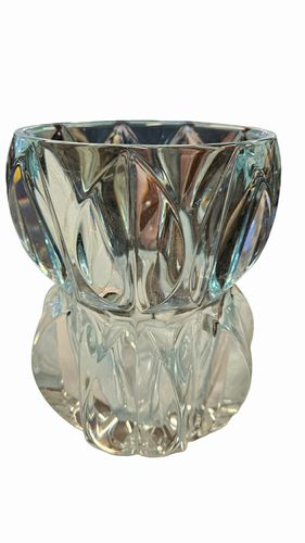 Light Aqua Glass Vase Contemporary 7"H