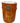Large dark red Japanese tea storage canister "table" w/ painted gold bird & blos