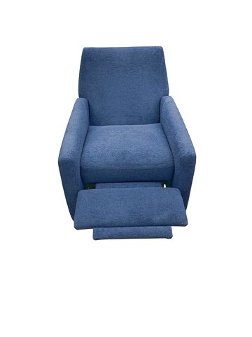 Blue Arhaus Swivel Recliner  40x31x40" - Extended 40x31x55"