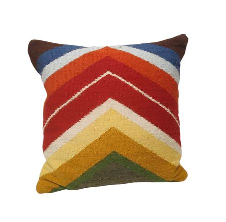 Wool Blend Multicolored Triangle Pillow 15"x15"