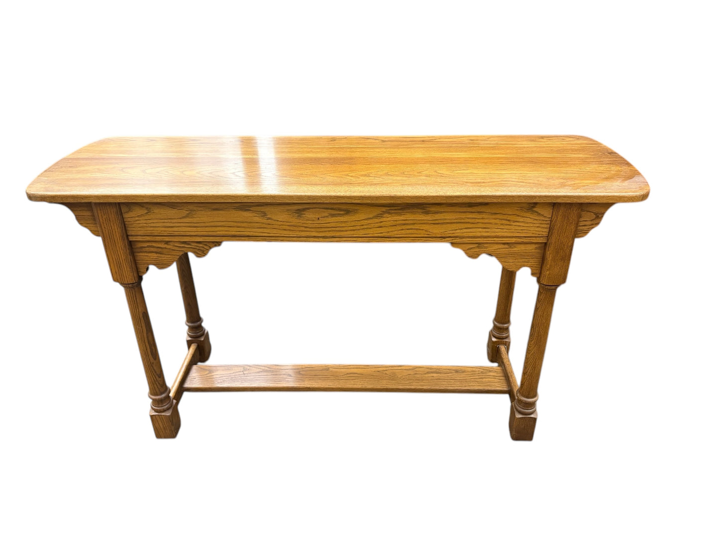 Oak console table, 50x16x27"