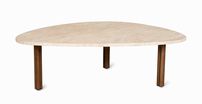 Better Together Coffee Table, Travertine/wood, (AS IS) 34" W x 42" D x 13" H