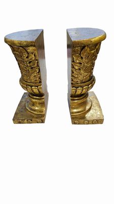 Classical Gold Urn Bookend Pair 5x5"