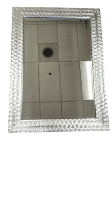 Decorative Mirror w/ Beautiful 4" Silver Hammered Frame  42 "x 31"