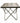 Square Dark Metal Side Table w/ Chrome Legs, 22x22x22"