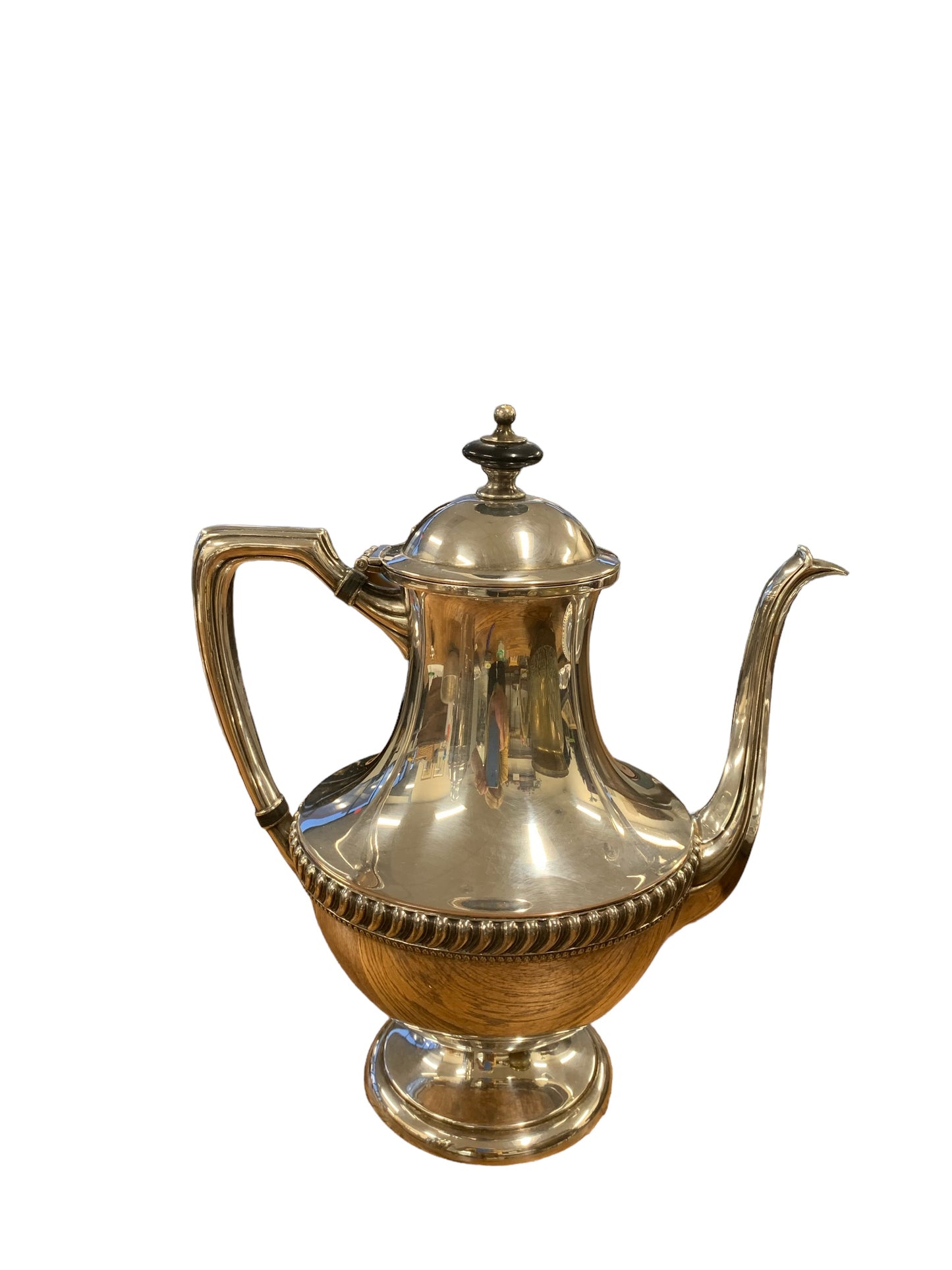Sheffield-style silverplate teapot, 10.5" h