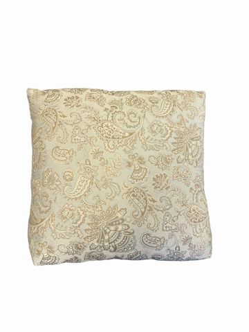 Pillow, sage & gold paisley, 16" x16"