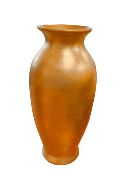 Gold terracotta vase, 14.5" h