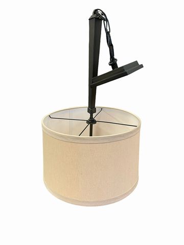Crate & Barrel "Trey" pendant chandelier, cream shade,17"D x 10"H
