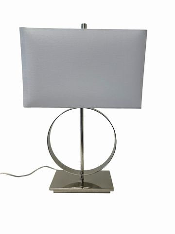 Chrome circle lamp, 23.5"H