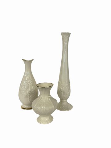 Set of 3 Lenox bud vases, 5",7.5",11"H