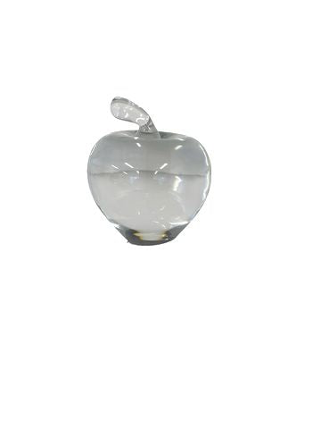 Tiffany Crystal Apple Paperweight 3.5"h x 3.5"d