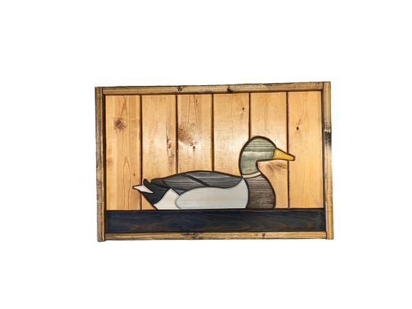 Stained Wood Duck Wall Decor 22"x14.5"x2"