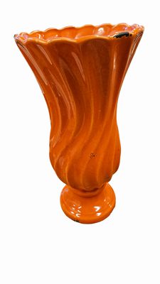 Orange Distressed Tall Vase 13"