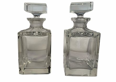 PAIR of lead crystal decanters, 8.5" h